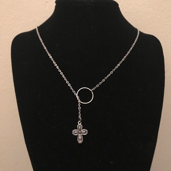 Sidlee Jewelry Jewelry - Loop Lariat Cross Pendant - Handmade Necklace